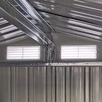 Outsunny Cobertizo Exterior 2m² 152x132x188 cmcon Puerta Corredera y Ventilaciones para Almacenamiento de Herramientas Gris(m-8)