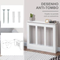 HOMCOM Cobertura de Radiador Branca 90x18x84 cm Cobertura de Radiador de MDF Desenho Modern para Sala de Estar Dormitório Branco(m-7)