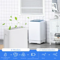 HOMCOM Desumidificador Elétrico 12L/Dia com 4 Modos 2 Velocidades Desligamento Automático Ecrã LED Temporizador 29x18x49 cm Branco(m-5)