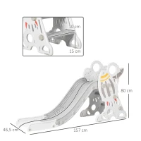 AIYAPLAY Escorregador para Crianças de 18-36 Meses com 3 Degraus Antiderrapantes 157x46,5x80 cm Cinza(m-3)