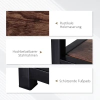 Homcom® Szafka TV Lowboard Półka Na TV Styl Industrialny 3 Poziomy Płyta Wiórowa Naturalny 120 X 40 X 45 cm(m-6)