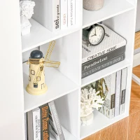 HOMCOM Libreria Bianca per Casa e Ufficio, Scaffale dal Design Moderno con 6 Scomparti in Legno, 91.5x29.5x61.5cm(m-9)