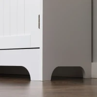 HOMCOM Küchenschrank Landhausstil  2 Schränke 6 Regale 61 cm x 30,5 cm x 183 cm MDF-Holz Weiß(m-9)