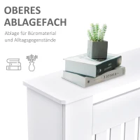 HOMCOM® Osłona Maskownica na Kaloryfer Grzejnik 152x19x81 Cm biała(m-5)