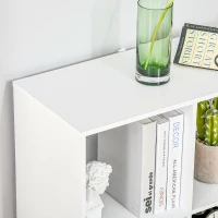 HOMCOM Libreria Bianca per Casa e Ufficio, Scaffale dal Design Moderno con 6 Scomparti in Legno, 91.5x29.5x61.5cm(m-8)