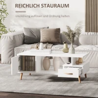 Stolik kawowy nowoczesny stolik z szufladą z płyty wiórowej biały(m-4)