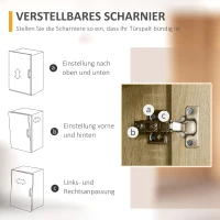 HOMCOM Küchenschrank, Buffetschrank, 3 versetzbare Einlegeböden, Schublade, Farbe: Weiß+Holz, 89 x 39,6 x 180 cm(m-6)