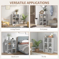 HOMCOM 3-tier 6 Cubes Storage Unit Particle Board Cabinet Bookcase Organiser Home Office Shelves White(m-7)