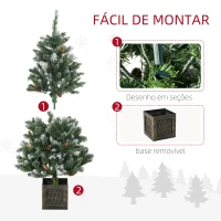 HOMCOM Árvore de Natal Artificial Nevada Altura 120 cm com 328 Ramos e Suporte Metálico Verde(m-7)