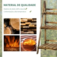 Outsunny Suporte para Plantas de 3 Níveis Dobrável para Interior e Exterior 40x37x93 cm Madeira(m-4)