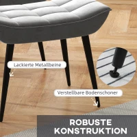 HOMCOM Sessel mit Ottomane, Akzentsessel-Set, Relaxsessel mit Fußstütze, grau + Schwarz(m-5)