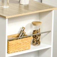 HOMCOM Mesa de Bar de Bistrô com 3 Prateleiras com Suporte Estilo Moderno para Cozinha e Sala de Jantar 112x57x106 cm Branco(m-7)