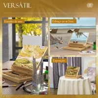 Vinsetto Cavalete de Mesa Ajustável Caixa Cavalete de Madeira de Faia com Gaveta de Armazenamento e Dobrável 33,5x26x26 cm Madeira(m-8)