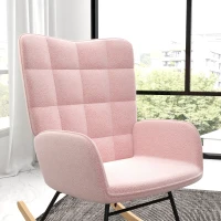 HOMCOM Fotel bujany, fotel akcentowy do 120 kg, poliester, różowy(m-8)