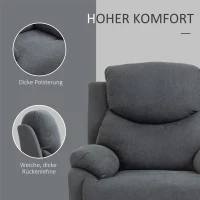 HOMCOM Relaxstoel, ligstoel, 150° kantelbaar, Donkergrijs(m-6)