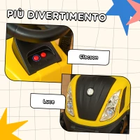 HOMCOM Trattore Giocattolo per Bambini Cavalcabile con Rimorchio, Rastrello e Pala, Gioco Educativo per Bimbi 12-36 Mesi, 91x29x44cm, Giallo(m-6)