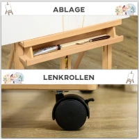 Vinsetto Schildersezel, Kunstenaarsezel, Verstelbaar in hoogte, 4 wielen, Natuur + Zwart(m-6)