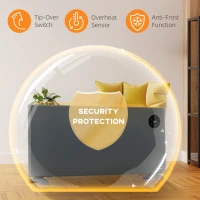 HOMCOM 2000W Electric Convector Heater, Freestanding or Wall Mounted, Space Heater with Adjustable Thermostat, Timer, Grey(m-7)