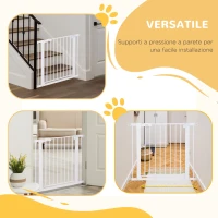 PawHut Cancelletto di Sicurezza per Cani, Fissaggio a Pressione Larghezza Regolabile 75-96cm(m-4)