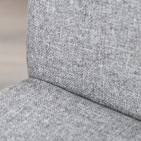 HOMCOM 4er-Set Küchenstühle Esszimmerstühle Bürostuhl mit Rückenlehne Wohnzimmerstuhl Sessel Polsterstuhl im Leinenoptik Metall Grau 41,5 x 54,5 x 87cm(m-7)