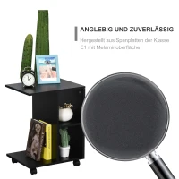 HOMCOM bijzettafel in C-vorm koffietafel salontafel statafel zwart(m-7)