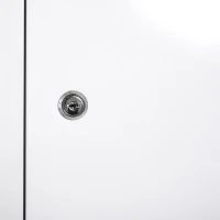 kleankin Apteczka szafka na lekarstwa apteczka pierwszej pomocy z zamkiem 3 półki stal kolor biały(m-8)