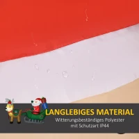 HOMCOM Opblaasbare Kerstman, inclusief blazer, voor binnen en buiten, wit+goud(m-5)