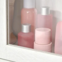 szafka łazienkowa kleankin 2 szklane drzwi 1 półka MDF-szkło Biały(m-7)