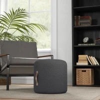 HOMCOM Sitzhocker Fußhocker, Polsterhocker, Ottomane z uchwytem, wykończenie w stylu aksamitu(m-7)