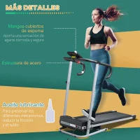 HOMCOM Cinta de Correr Plegable Cinta de Andar Eléctrica Velocidad de 1-10km/h con Pantalla LCD 125x61x118 cm Negro y Gris(m-7)