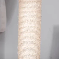 PawHut Albero Tiragraffi per Gatti con Lettino, Amaca, Casetta e Pali in Sisal, 60x40x83cm, Grigio(m-9)