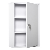 kleankin Medizinschrank Arzneischrank zur Medikamenten-Aufbewahrung, Abschließbar Medikamentenschrank Metall mit 3 Fächern Erste-Hilfe-Schrank, 40 x 18 x 60 cm, Weiß