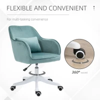 Vinsetto Scaun de birou cu perne de masaj cu roti inaltime reglabila, captuseala ergonomica de lux verde(m-7)