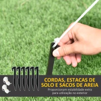 HOMCOM Decoração Insuflável de Natal Pai Natal com Trenó 2 Renas e Luzes LED 210x70x125 cm Multicor(m-7)