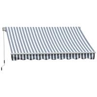 Outsunny markiza przegubowa markiza składana z korbką ręczną aluminium 3,5 x 2,5 m kolor szary+biały(m-1)