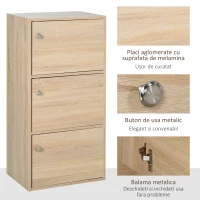 Homcom Dulap Multifunctional Alb – 3 Rafturi & Usi pentru Casa sau Birou(m-6)