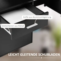 Biurko HOMCOM z półką biurko komputerowe stół biurowy z blatem na drukarkę szuflada MDF metal czarny 137 x 55 x 92 cm(m-6)