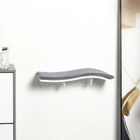 PawHut kattenbed kattenligplaats kattenplank muur wandmontage pluche MDF grijs + wit(m-9)