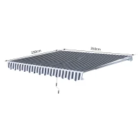 Outsunny markiza przegubowa markiza składana z korbką ręczną aluminium 3,5 x 2,5 m kolor szary+biały(m-3)