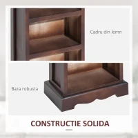 HOMCOM Mobila 5 Rafturi in Lemn, Maro, 30x17x90cm(m-5)