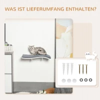 PawHut kattenbed kattenligplaats kattenplank muur wandmontage pluche MDF grijs + wit(m-6)
