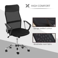 HOMCOM Ergonomic Office Chair Mesh Chair with Adjustable Height Tilt Function Black(m-7)