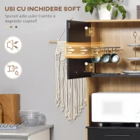 HOMCOM 180cm Kitchen Cupboard, Freestanding  Storage Cabinet with Soft Close Doors, Adjustable Shelves and Drawers(m-5)