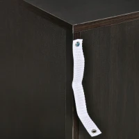 HOMCOM Bedside Cabinet with Drawer and Shelf, White Bedside Table for Bedroom, Living Room, Nightstand Side Table with Metal Rail Set of 2(m-7)