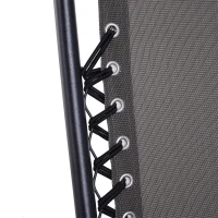 Outsunny Set de 2 Sillas de Gravedad Cero Plegables 90x65x110 cm y Mesa Auxiliar 50x50x50 cm con 2 Portavasos Sillas Reclinables con Reposacabezas para Jardín Terraza Gris(m-9)