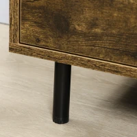 Vinsetto Cassettiera a 2 Cassetti in Truciolato Marrone con Gambe in Metallo per Camera da Letto, Studio e Soggiorno, 65x40x75 cm(m-9)