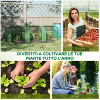 Outsunny Serra da Giardino a Tunnel in Acciaio e Plastica PP con Porte Avvolgibili, 295x100x80 cm, Verde(m-8)