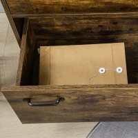 Vinsetto Cassettiera a 2 Cassetti in Truciolato Marrone con Gambe in Metallo per Camera da Letto, Studio e Soggiorno, 65x40x75 cm(m-8)