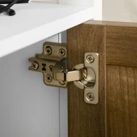 HOMCOM Comodino con Armadietto e Ripiano in Truciolato dallo Stile Rustico, 38.5x35x59.7cm, Bianco(m-7)