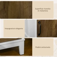 HOMCOM Comodino con Armadietto e Ripiano in Truciolato dallo Stile Rustico, 38.5x35x59.7cm, Bianco(m-6)